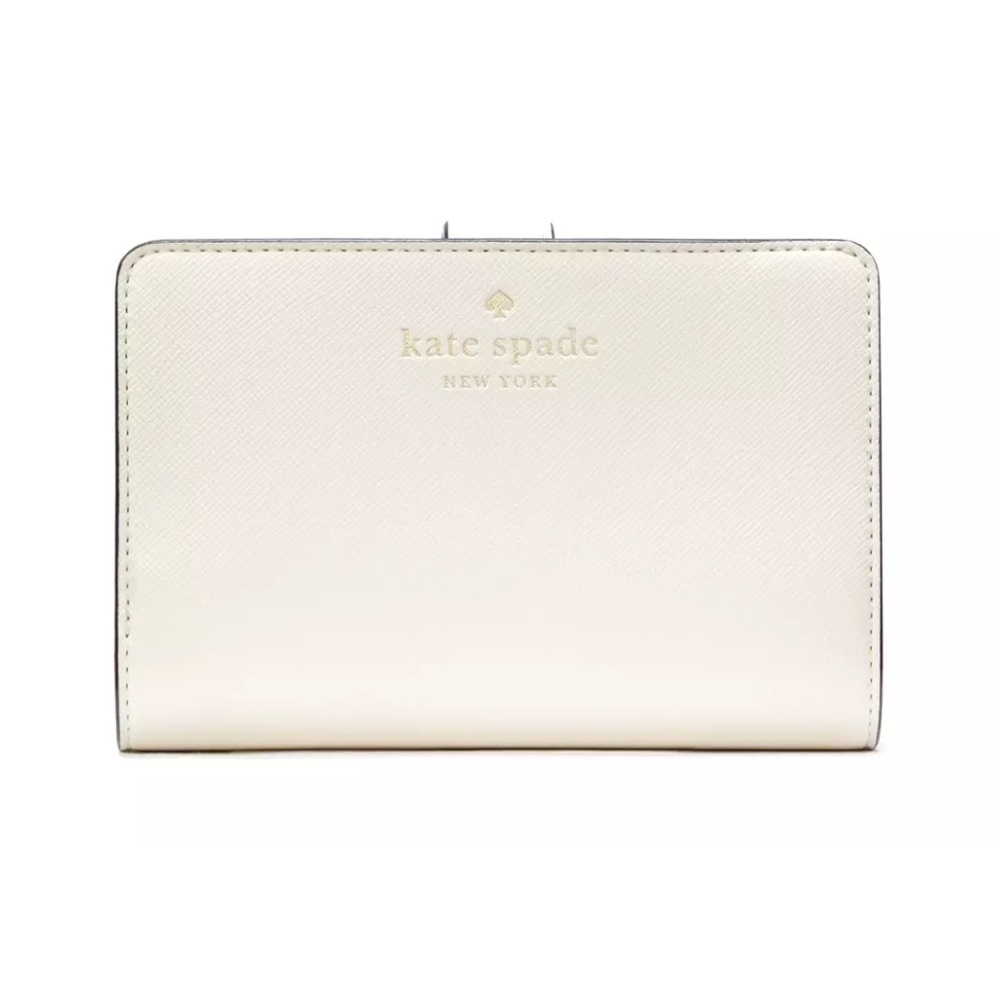New Kate Spade Schuyler Medium Compact Bifold Wallet Meringue
